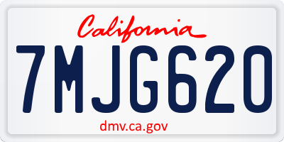 CA license plate 7MJG620