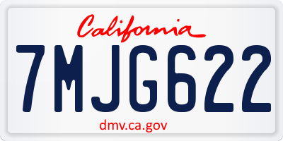 CA license plate 7MJG622