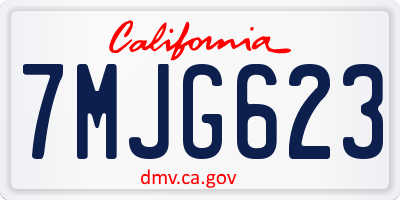 CA license plate 7MJG623