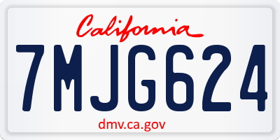 CA license plate 7MJG624