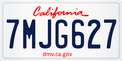 CA license plate 7MJG627