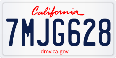 CA license plate 7MJG628