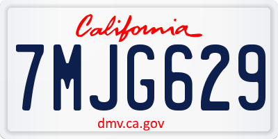 CA license plate 7MJG629