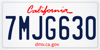 CA license plate 7MJG630