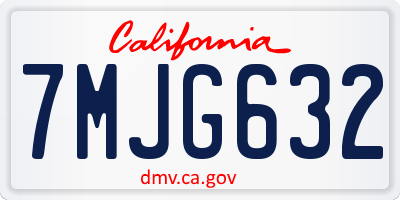 CA license plate 7MJG632