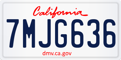 CA license plate 7MJG636