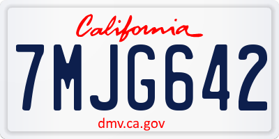 CA license plate 7MJG642