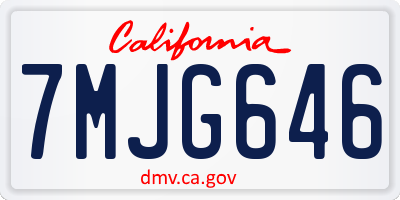 CA license plate 7MJG646