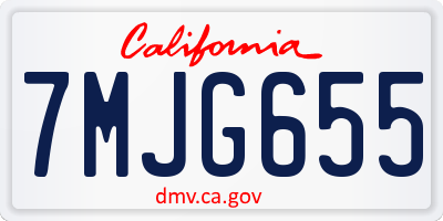 CA license plate 7MJG655