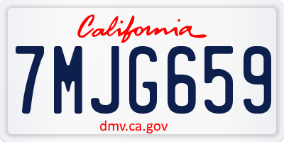 CA license plate 7MJG659