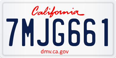 CA license plate 7MJG661