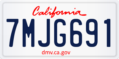 CA license plate 7MJG691