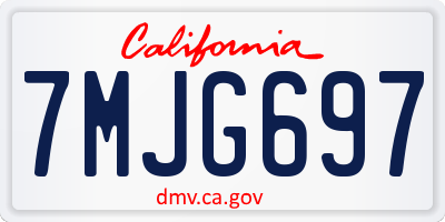 CA license plate 7MJG697
