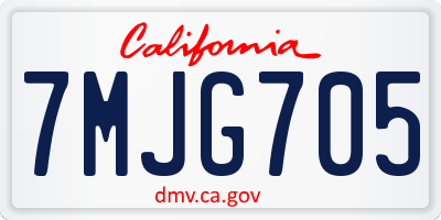 CA license plate 7MJG705