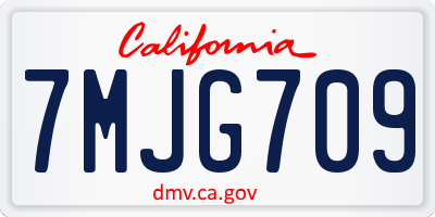 CA license plate 7MJG709