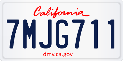 CA license plate 7MJG711