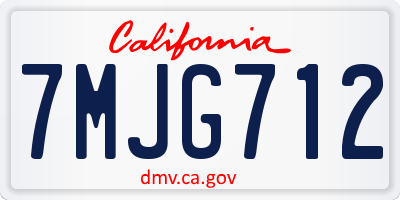 CA license plate 7MJG712