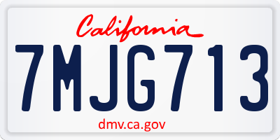 CA license plate 7MJG713
