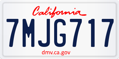 CA license plate 7MJG717