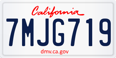 CA license plate 7MJG719