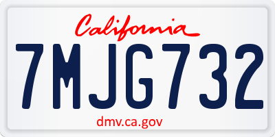 CA license plate 7MJG732