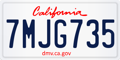 CA license plate 7MJG735