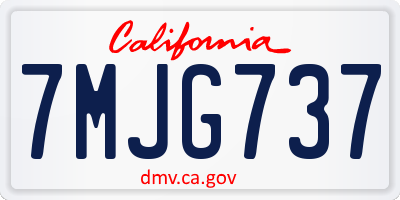 CA license plate 7MJG737