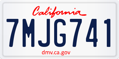 CA license plate 7MJG741