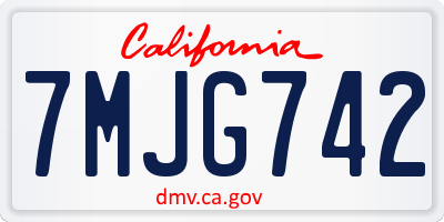 CA license plate 7MJG742