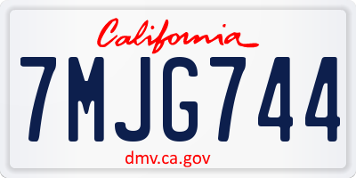 CA license plate 7MJG744