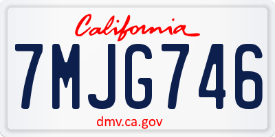 CA license plate 7MJG746