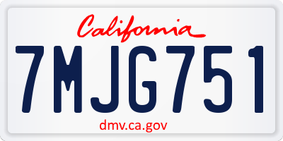 CA license plate 7MJG751