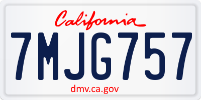 CA license plate 7MJG757