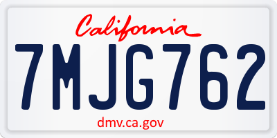 CA license plate 7MJG762