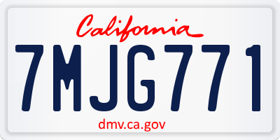 CA license plate 7MJG771