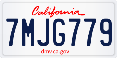 CA license plate 7MJG779