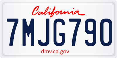 CA license plate 7MJG790