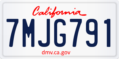 CA license plate 7MJG791