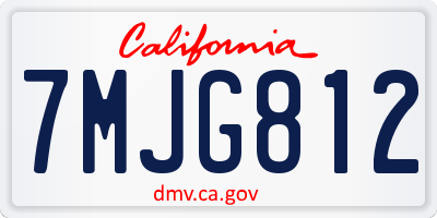 CA license plate 7MJG812