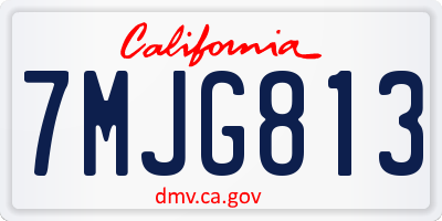 CA license plate 7MJG813