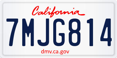 CA license plate 7MJG814