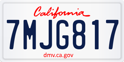 CA license plate 7MJG817