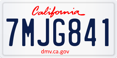 CA license plate 7MJG841