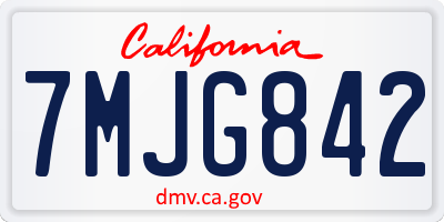 CA license plate 7MJG842