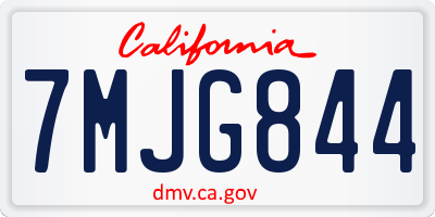 CA license plate 7MJG844