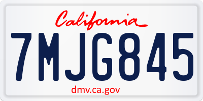 CA license plate 7MJG845