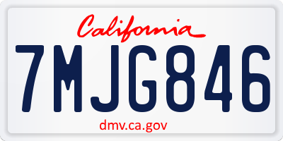 CA license plate 7MJG846
