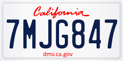 CA license plate 7MJG847