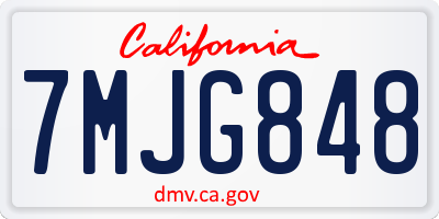 CA license plate 7MJG848