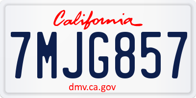 CA license plate 7MJG857